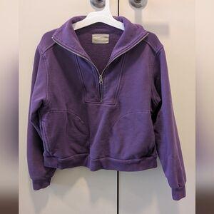 Everlane Deep Purple Quarterzip Sweatshirt